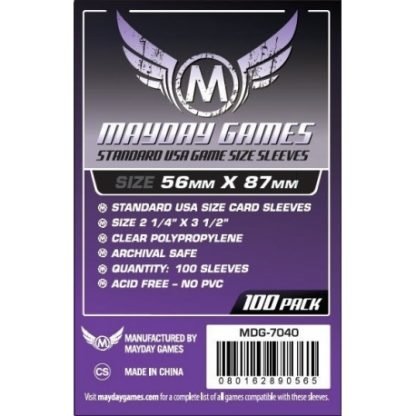 Fundas cartas estándar Mayday Games MDG-7040: 56mm x 87mm (100 unds)